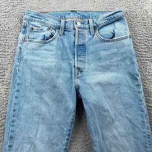 Levis 501 Jeans Womens 27x30 Blue Original Fit Straight Light Wash Button Fly